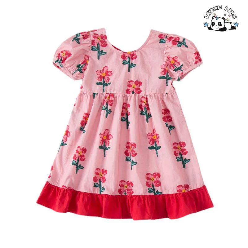 Summer New Girls 100%Viscose Casual Dress Girls Princess Kids Wear Dress Fashion cute sleeveless Children Pajamas Dress